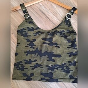 Camouflage Tank Top with Adjustable Buckle Straps M-L